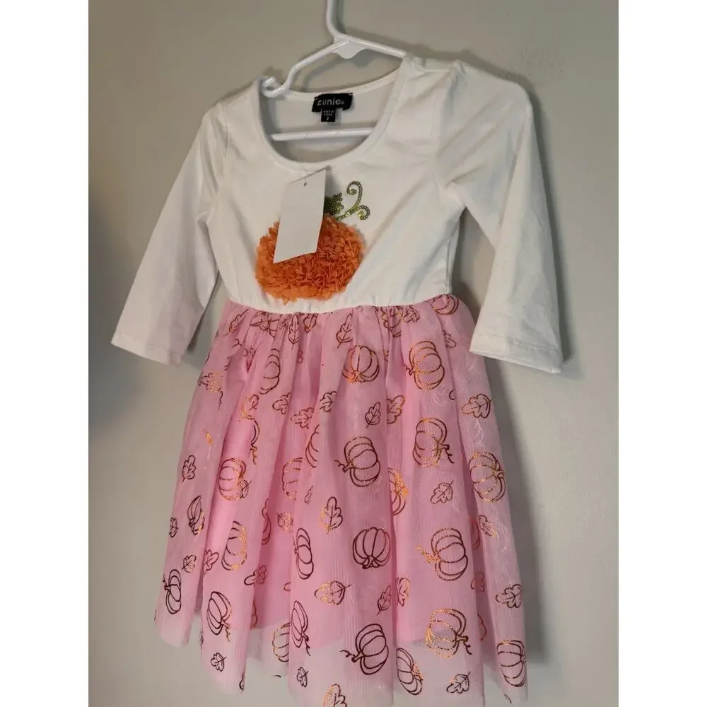 Zunie Girls Halloween Pumpkin Tutu Tulle Dress Sz 2 NWT